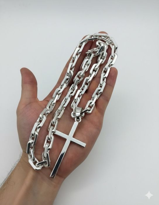 Срібний набір 235г ланцюжок хрестик цепочка серебряная крестик серебро