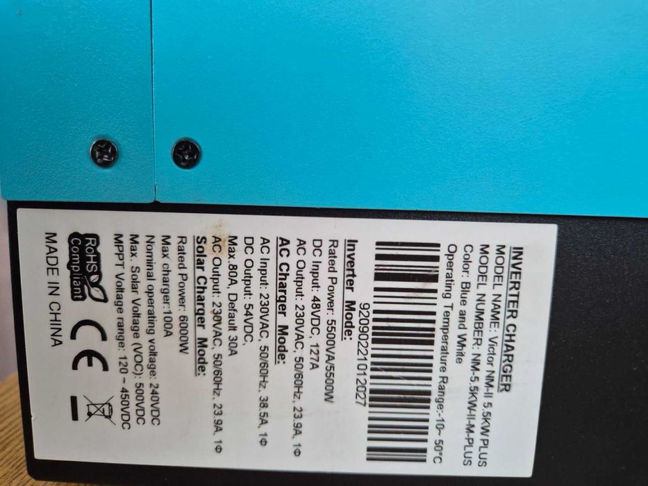 Гібридний інвертор 5.5 КВт + 4х LiFePo акумулятори 100Ah + кабелі