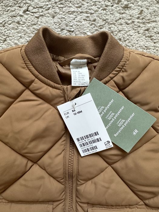 Куртка бомбер нова h&m hm 86 12-18 міс пісочна