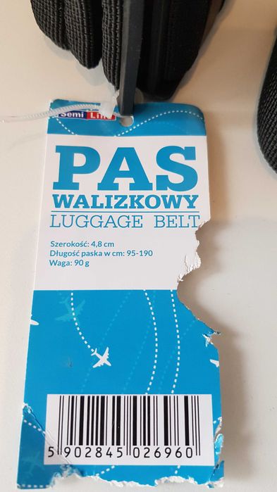 NOWE 2x kompresyjne pasy bagażowe do walizek 4,8x95-190cm Czarne