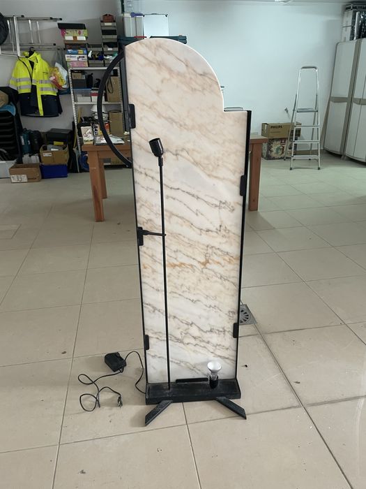 Candeiro metal e Pedra