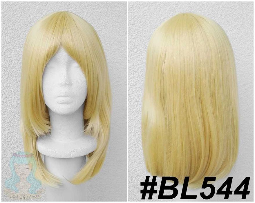 Ruchomy Zamek Hauru żółta blond peruka do ramion cosplay wig z grzywką