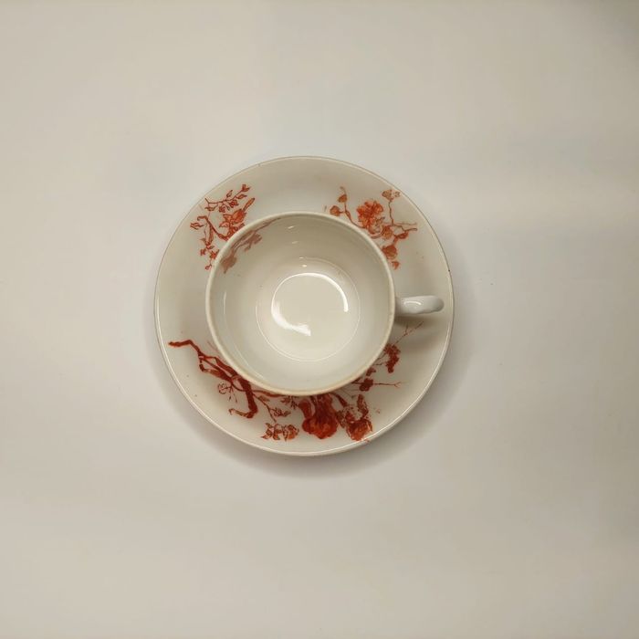 Старинная антикварная коллекционная чашка блюдце Братья Корниловы  РИ