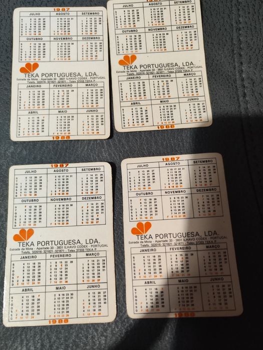 Conjunto de 4 calendários da Teka