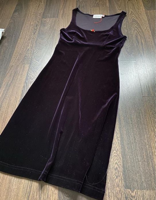 Вінтажна оксамитова фіолетова сукня сарафан