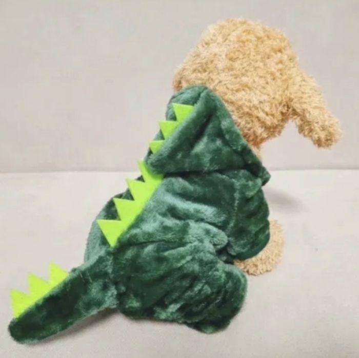 Костюм для тварин собаки кошения дракон динозавр зелёный новый рік