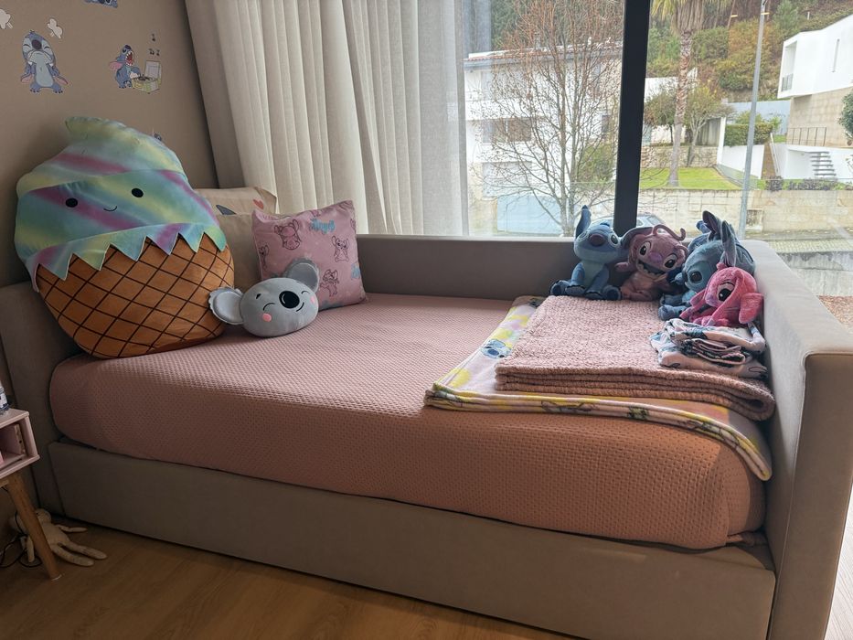 Cama solteiro com gavetão para colchao