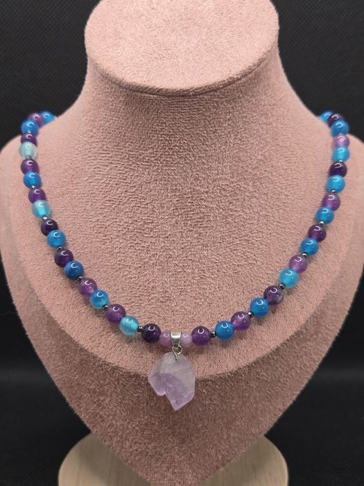 Choker ametyst i Agat