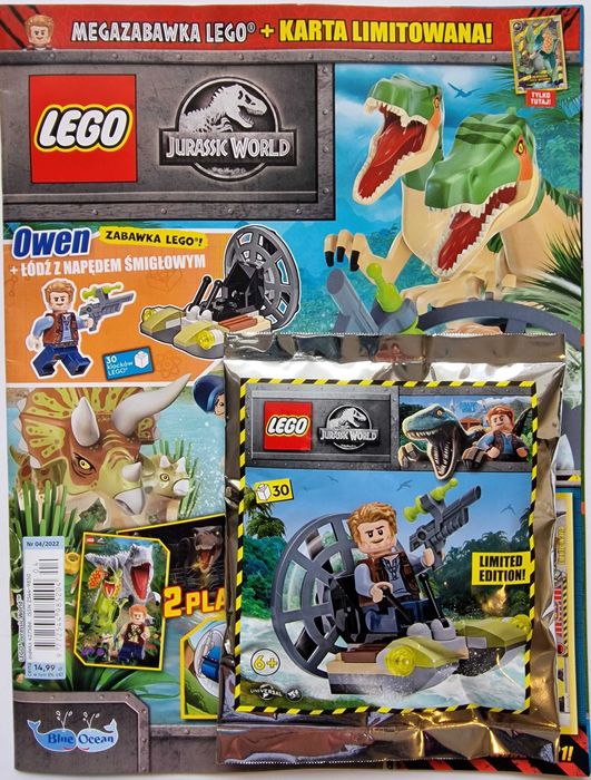 9 X magazyn Lego klocki JURASSIC WORLD ROK 2022 zestaw folia+GRATIS