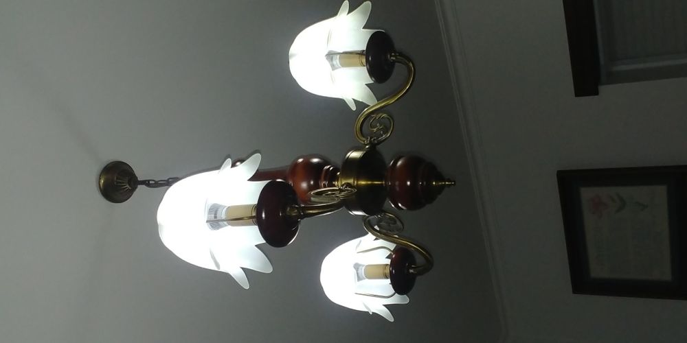 Conjunto candeeiro de tecto e 2 de pé