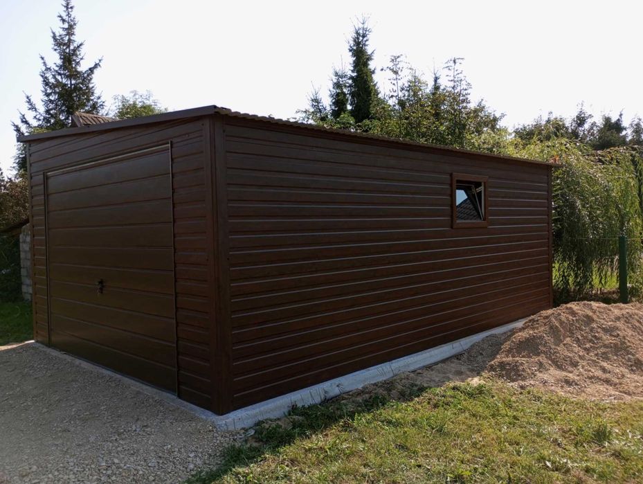 Garaż blaszany blaszak dach dwuspad 4x5 drewnopodobny PRODUCENT (174)