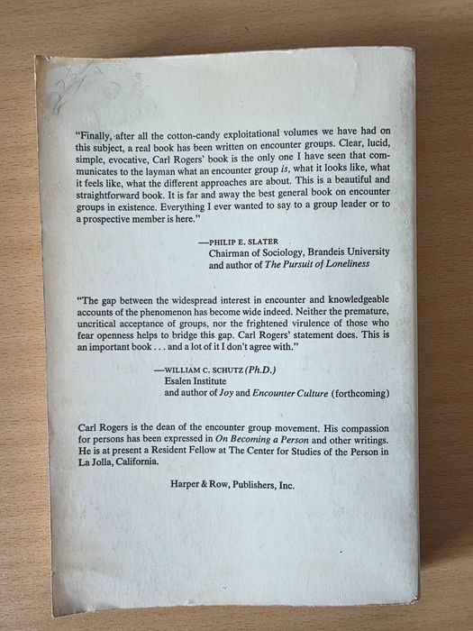 Livro "Carl Rogers on Encounter Groups"