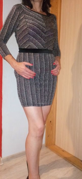 Sukienka srebrna mini
