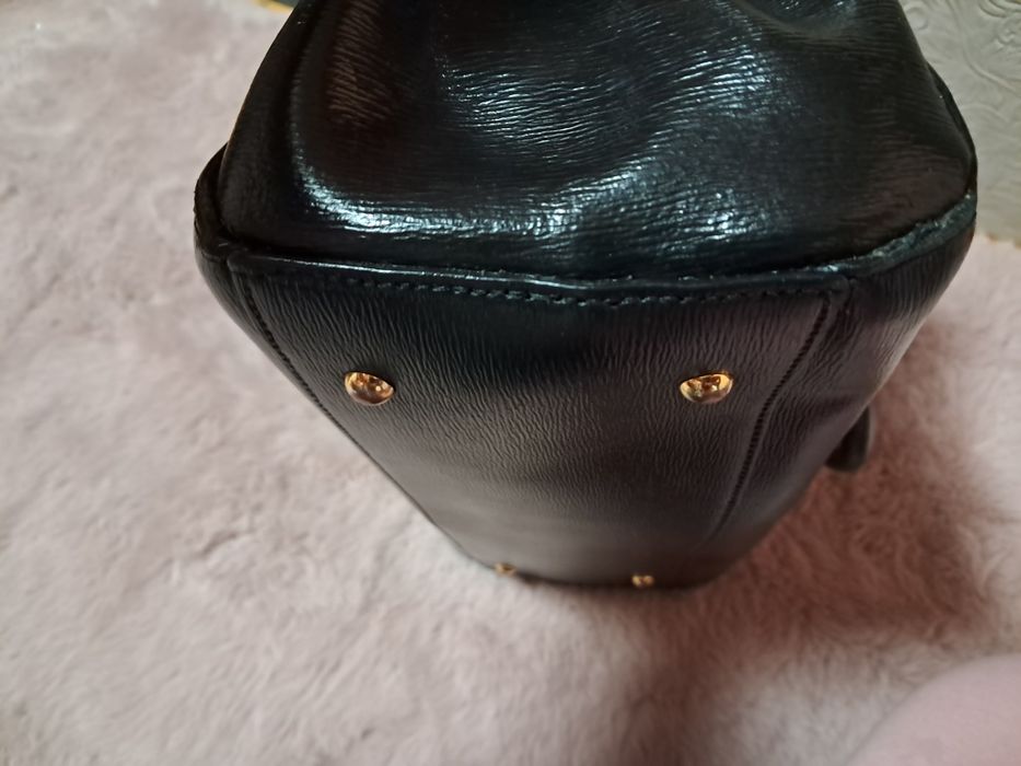 Ralph Lauren RLL black czarna torebka do ręki średnia  saffiano