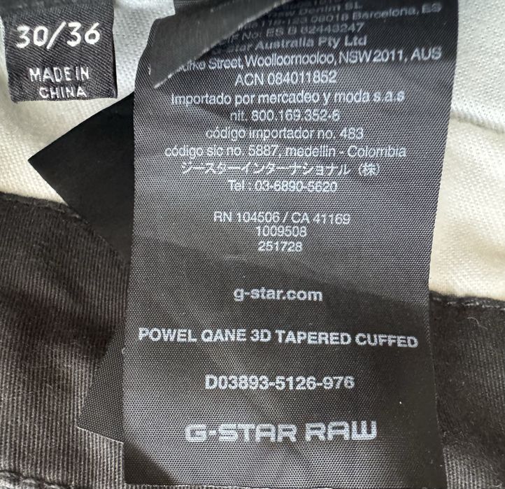 Bojowki  G star Powel 3D Cuffed 30/36 stan NOWE