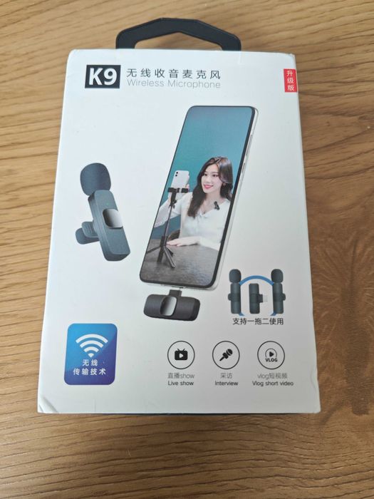 Bezprzewodowy mikrofon krawatowy 2w1 zestaw - USB-C K9