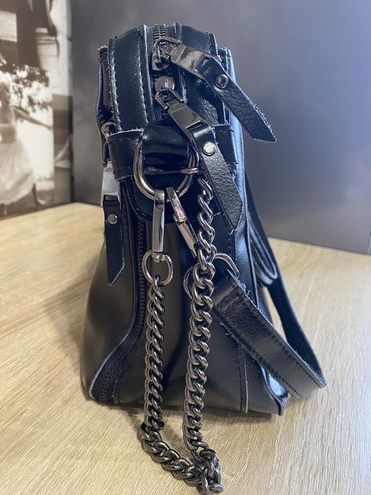 Сумка жіноча чорна з гладкої шкіри