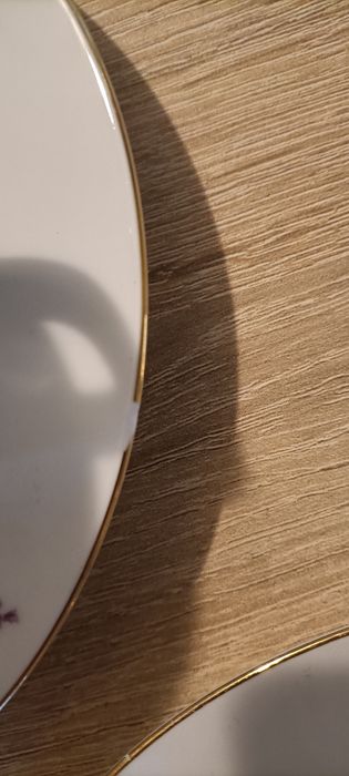 Porcelana Włocławek Bulionowki z talerzykami Zastawa  PRL Vintage Retr