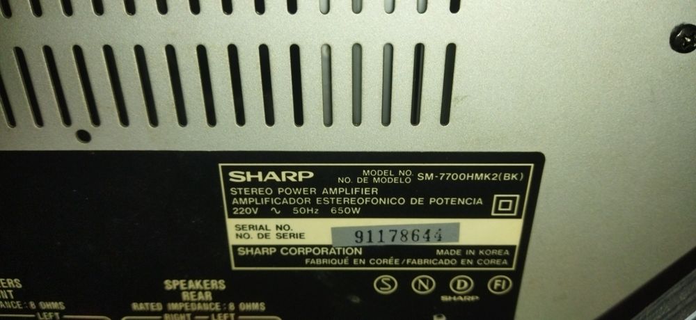 Amplificador de potência Sharp 7700 (Monster)