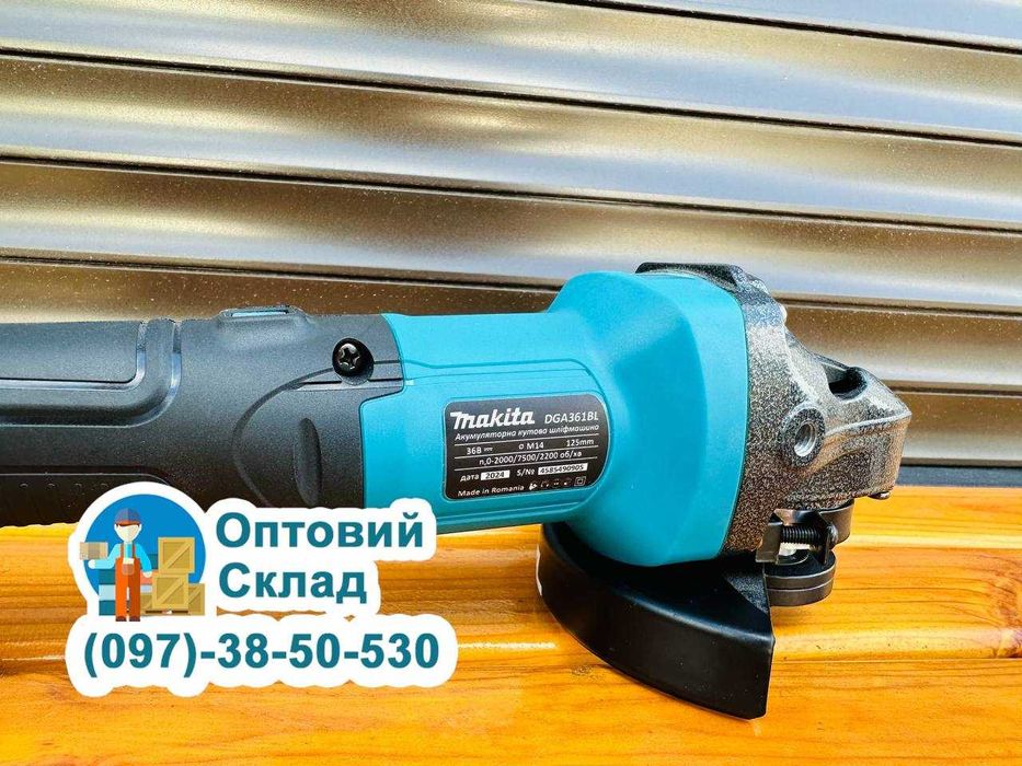 Акумуляторна Безщіткова Болгарка Makita DGA361 BL ( 36V-8A ) 7500об/хв