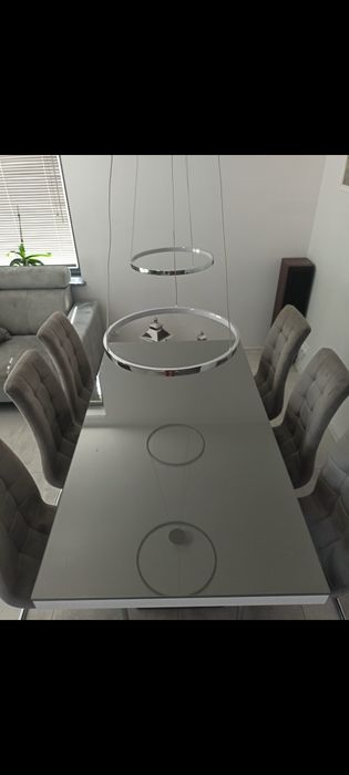 Lampa okrągła 40cm chrom wisząca 2 szt LED ring