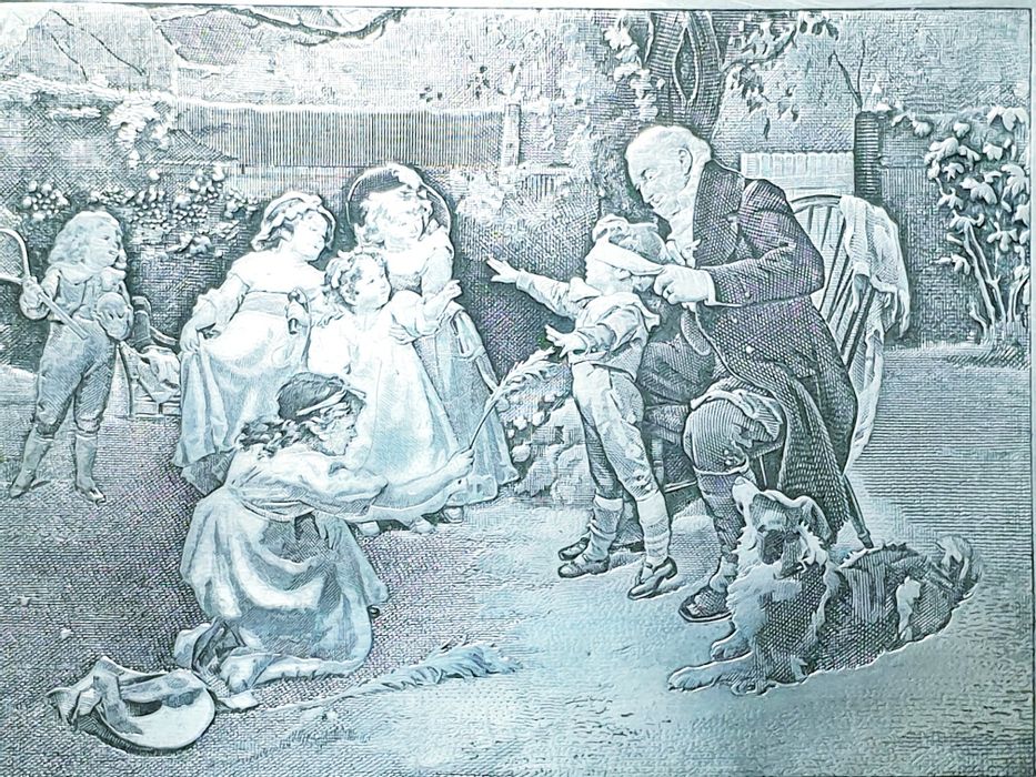 Maravilhoso antigo guarda joias francês com amorosa gravura