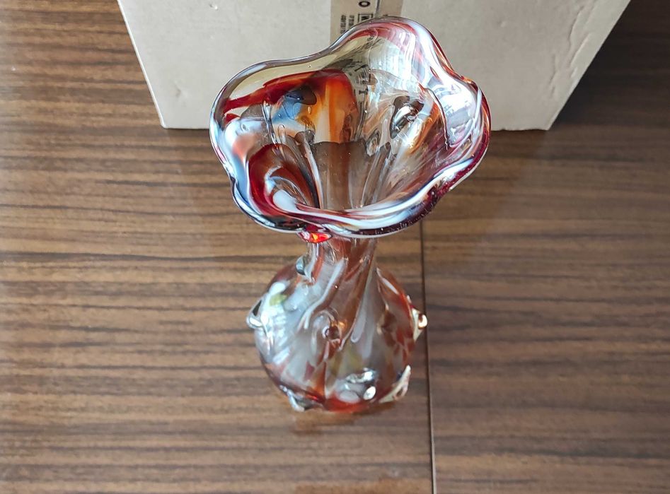 wazon sękacz z Prl-u kolorowe szkło wysokość 40,5cm
