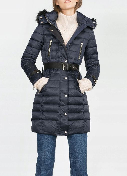 Płaszcz kaczy puch marki ZARA rozmiar xs