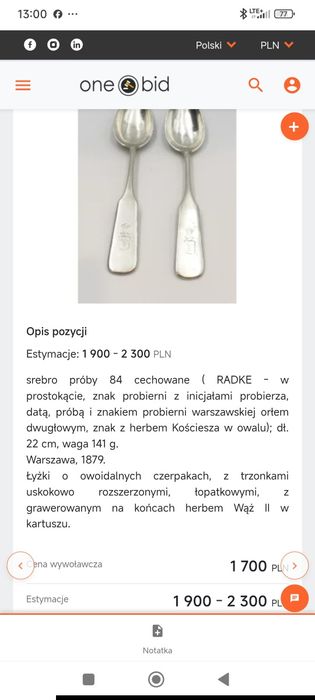 Łyżeczki Srebro 84 - Gustaw Radke - XIX wiek