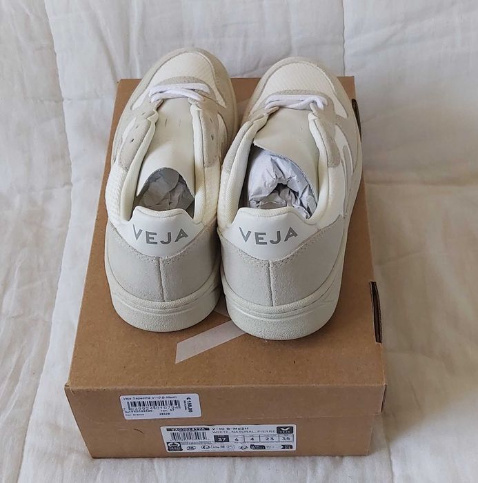 Ténis Veja V-10 B-Mesh White Natural Pierre, Tam. 37, Originais, Novos