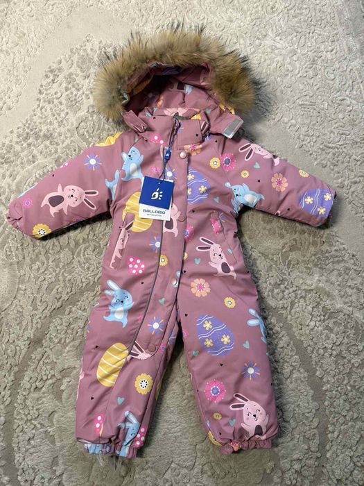 Зимовий дитячий суцільний термо комбінезон на дівчинку Ballabio 74-98