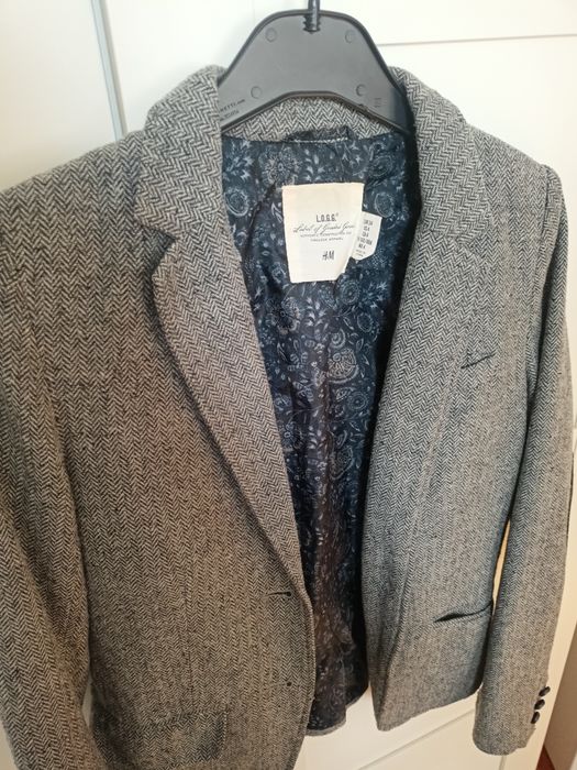 H&M Piękna marynarka w jodełkę na podszewce