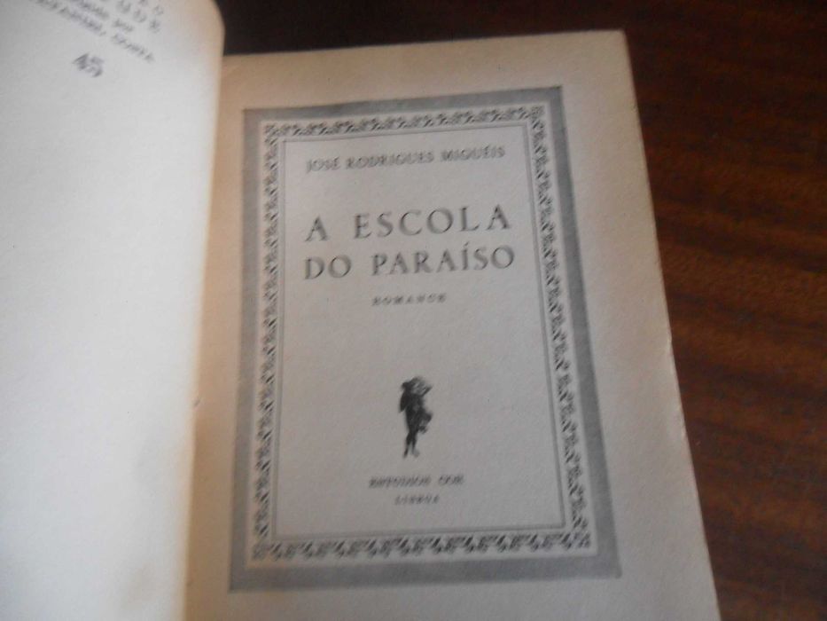 "A ESCOLA DO PARAÍSO" de José Rodrigues Miguéis - 1ª Edição de 1960