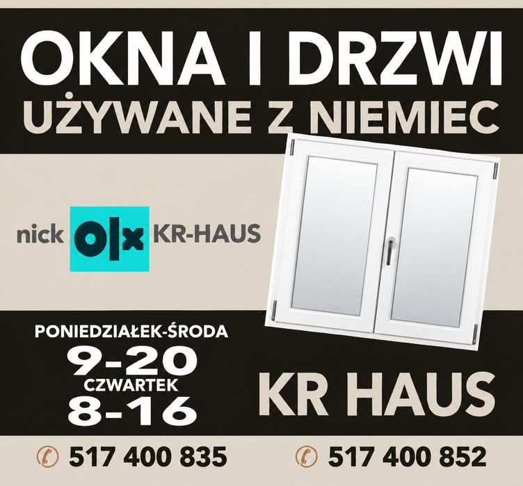 KR HAUS drzwi 94x199 balkonowe 90x195 białe nowe okna drzwi POZNAŃ