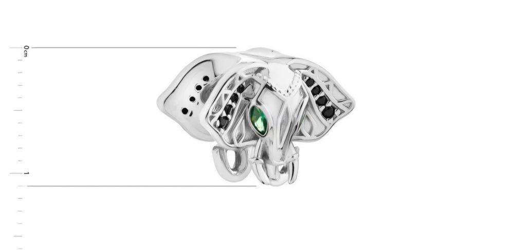 Zawieszka srebrna beads:słoń cyrkonie/kulka ptak cyrkonie Apart