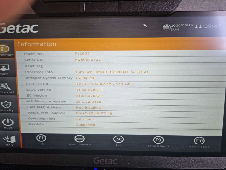 Tablet Getac F110 G7,Gwarancja!!!