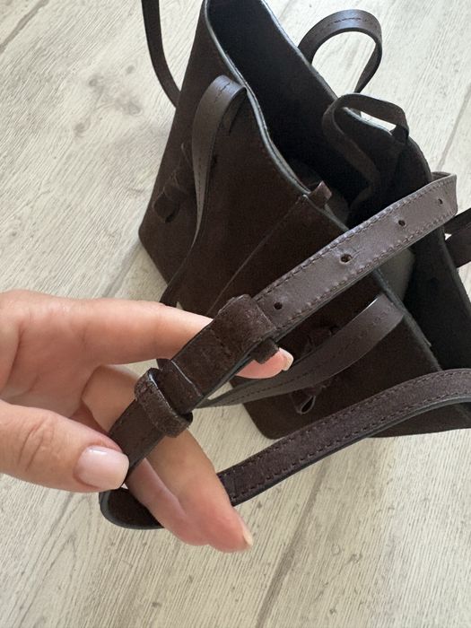 Сумка Massimo Dutti замш шоколадна
