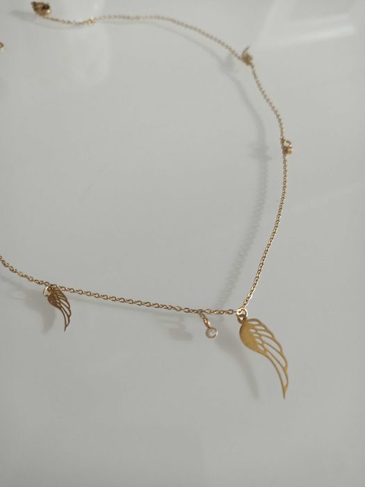 Naszyjnik stal złoty