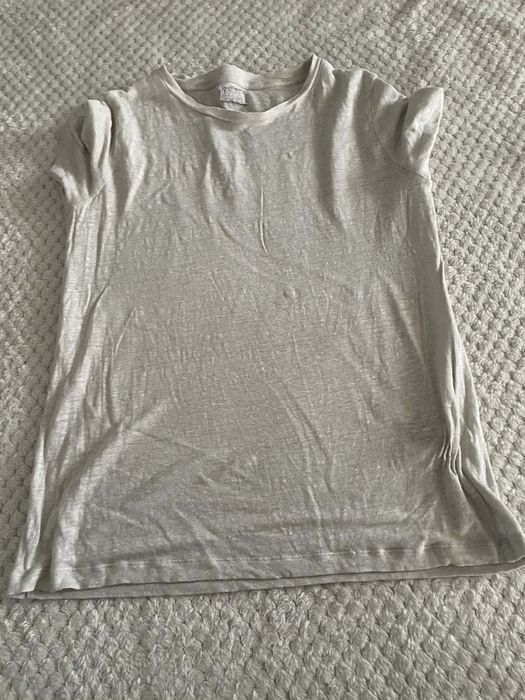 Lniany basicowy Tshirt blue max rozmiar m.