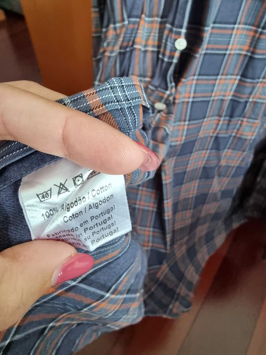 Camisa com padrão xadrez Dielmar 100% algodão, tamanho XL