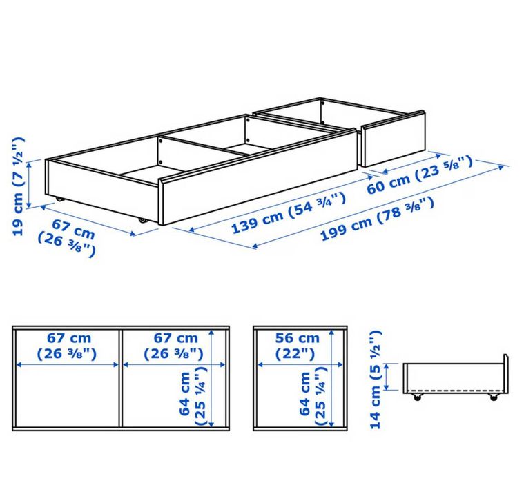 Gavetas de cama como novo