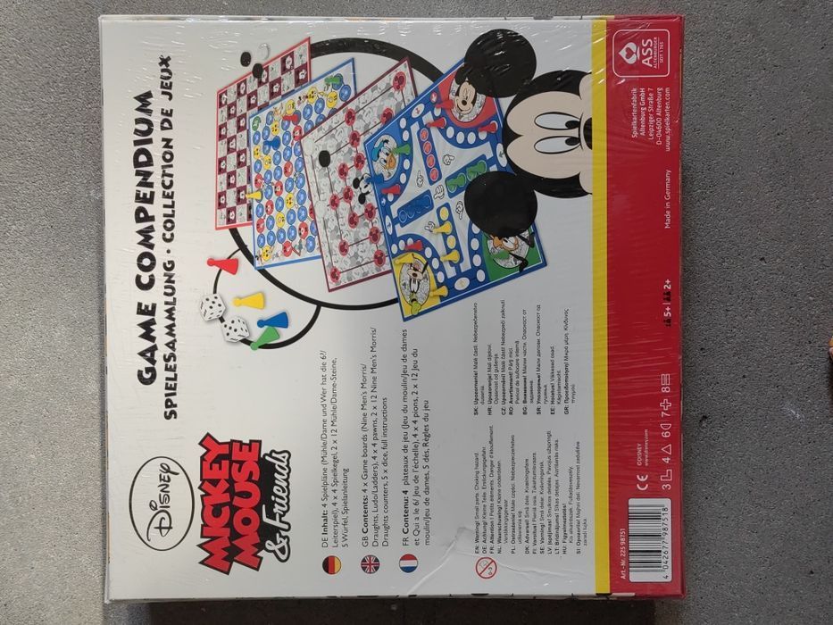 Gra Disney Mickey Mouse 4W1 Chińczyk Warcaby