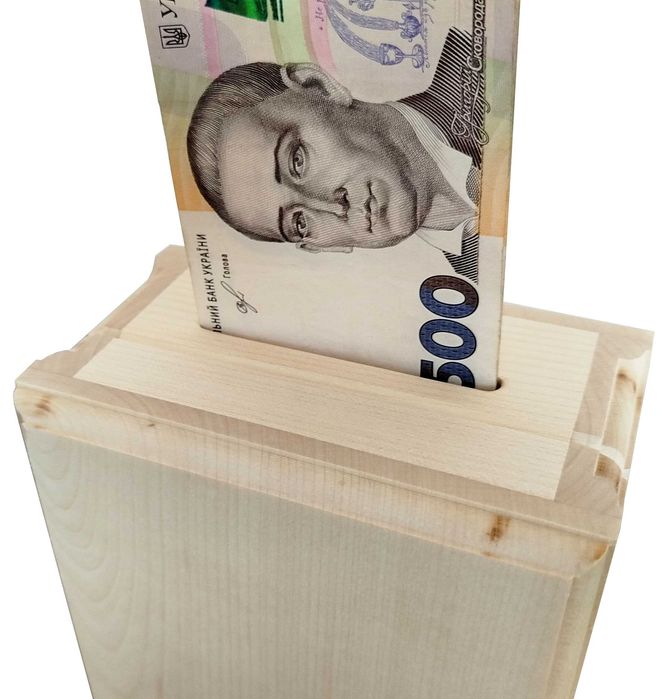 Деревяна копілка, скарбничка ручної роботи під розпис декупаж