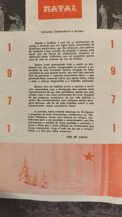 Raro Boletim Cultural e Informativo Tabopan (Amarante) - 1971