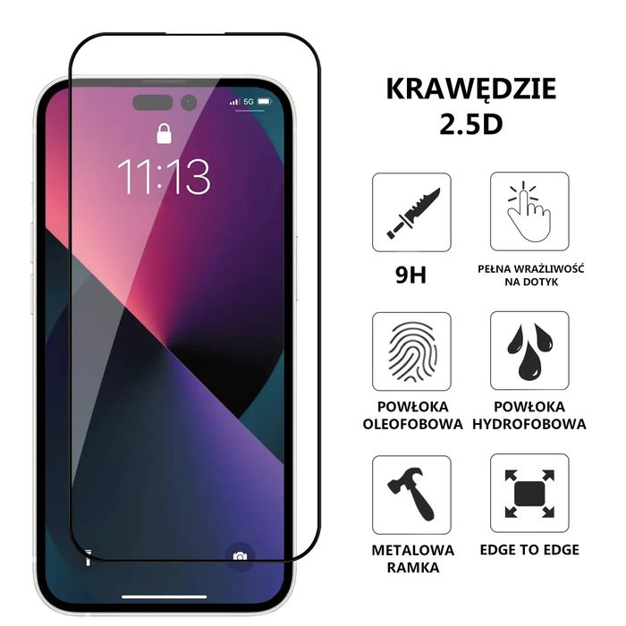Szkło hartowane JOLLBY. Metal+ do iPhone 16 Plus - Clear