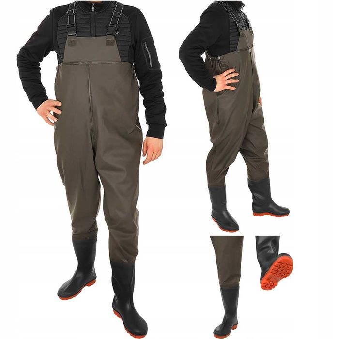 WODERY Spodniobuty Spodnie WĘDKARSKIE Buty Szelki