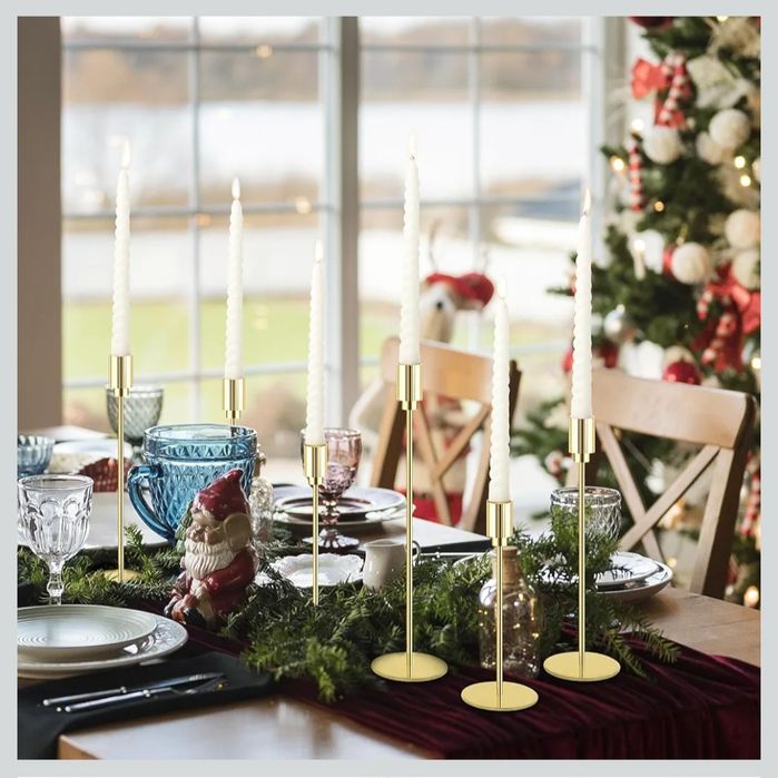 Złoty świecznik 21 sztuk trzy rozmiary