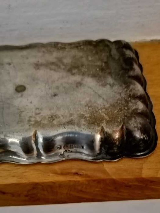 Bandeja vintage, retangular, em casquinha Topázio