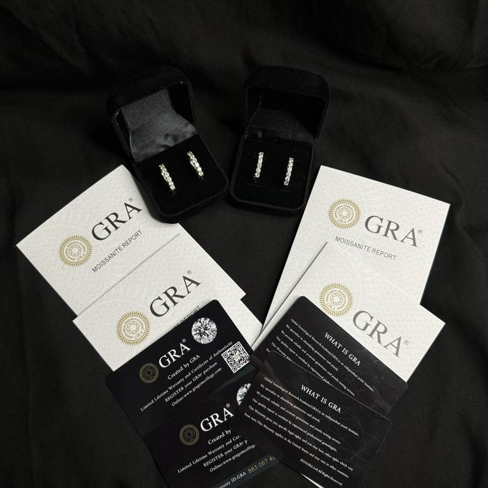 !СПЕЦІАЛЬНА ПРОПОЗИЦІЯ! Сережки з муассанітами 2.6ct кільця