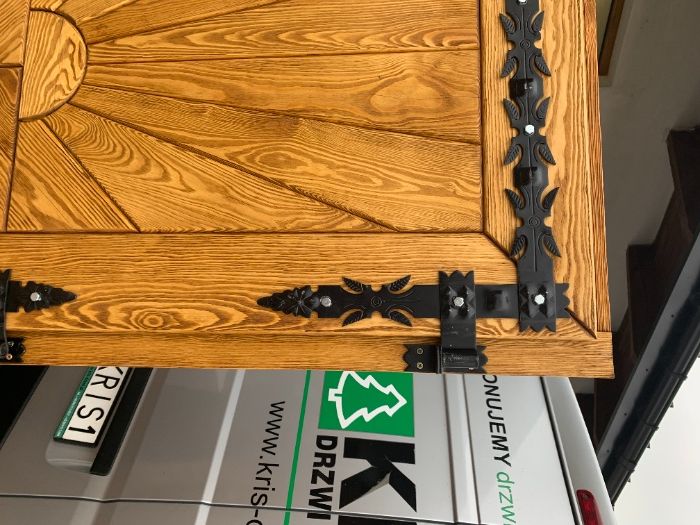 Drzwi drewniane zewnętrzne ocieplane szczotkowane olejowane CAŁY KRAJ